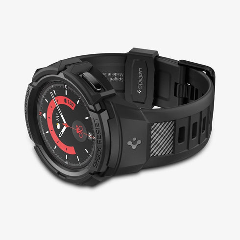 ACS06488 - Galaxy Watch 6 Classic (47mm) Case Rugged Armor Pro in black showing the front